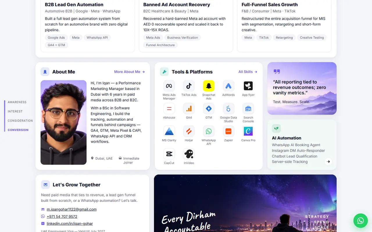 Funnel progress beside the page