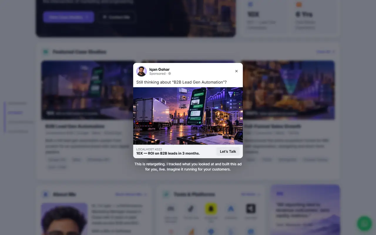 Retargeting ad overlay