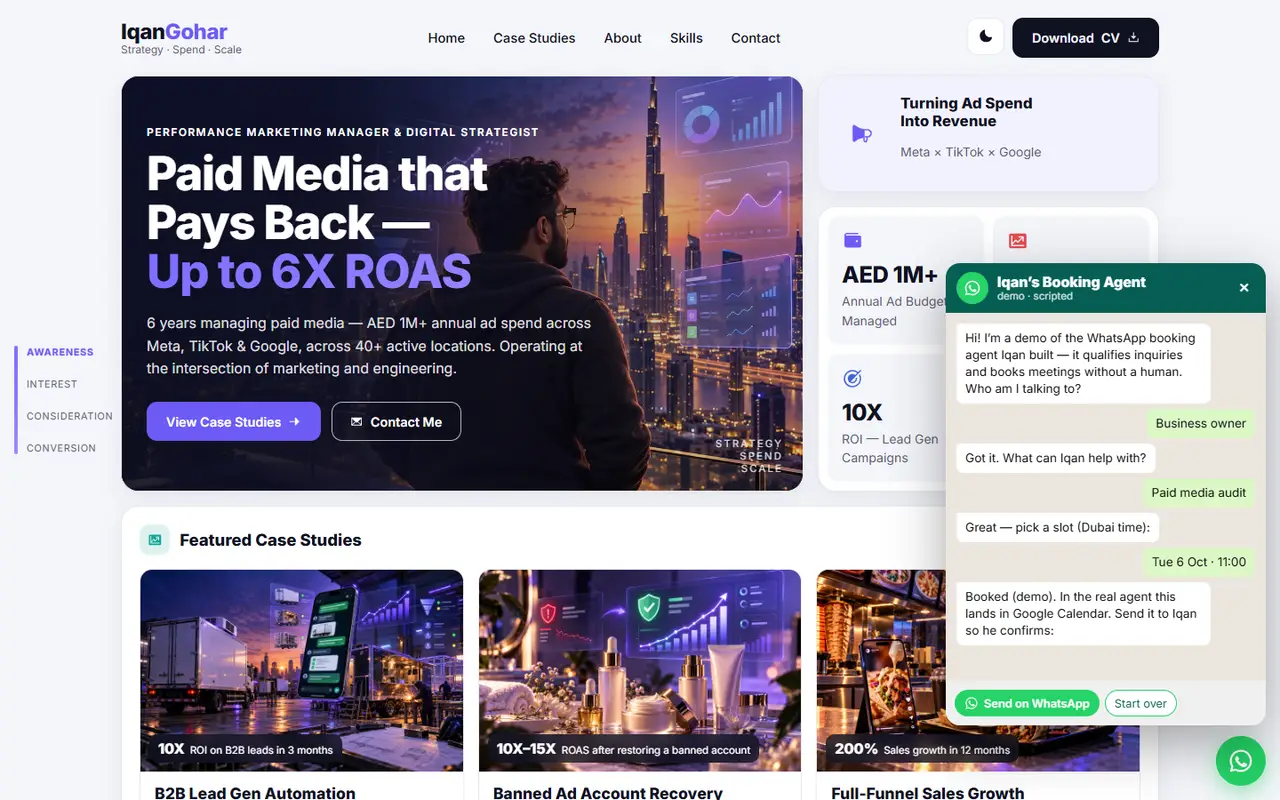 WhatsApp booking agent demo